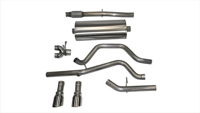 Sport / 3.0 in Cat-Back DRE 4.0 in Single Tips | 14-19c Silverado Sierra 5.3L 143WB (14869) Corsa Autoparts