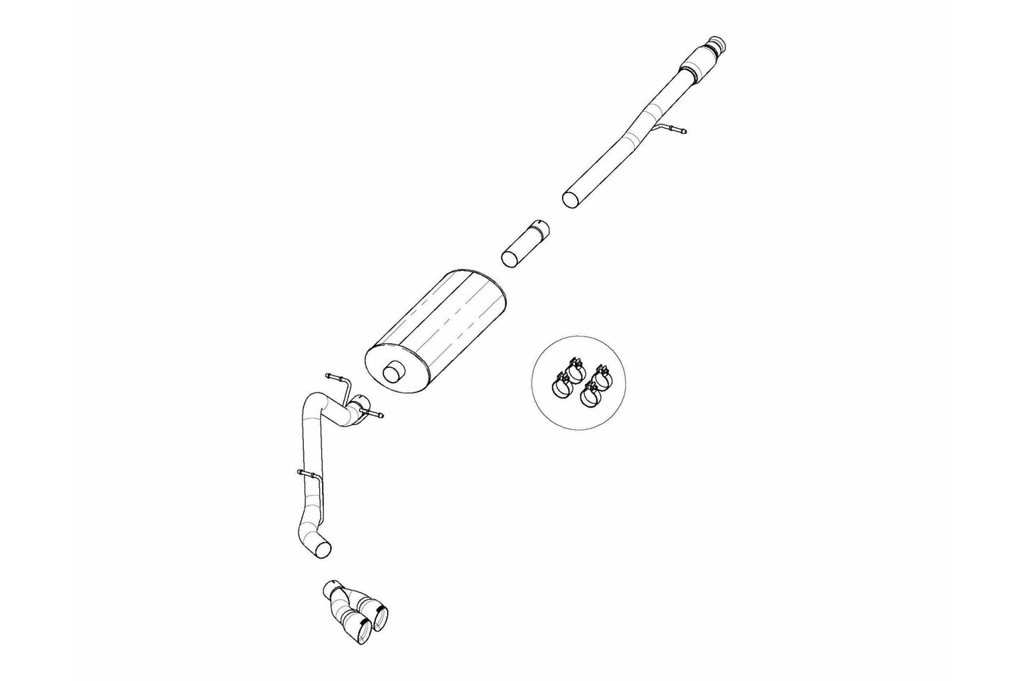 Sport / 3.0 in Cat-Back SSE 4.0 in Twin Tips | 2019-2023 Silverado Sierra, Denali 5.3L 157WB (21031) Corsa Autoparts