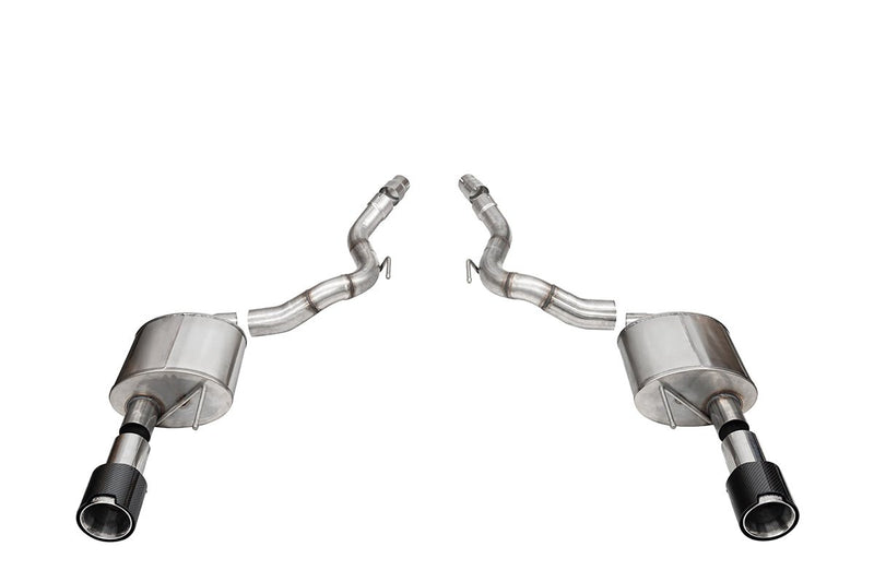 Sport, Touring / 3.0 in Axle-Back 4.5 in Carbon Fiber Tips | 2024 Mustang GT Convertible (21273CF, 21277CF) Corsa Autoparts