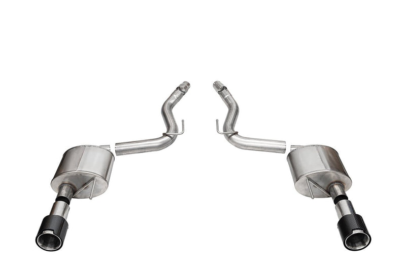 Sport, Touring / 3.0 in Axle-Back 4.5 in Carbon Fiber Tips | 2024 Mustang GT Coupe (21253CF, 21257CF) Corsa Autoparts