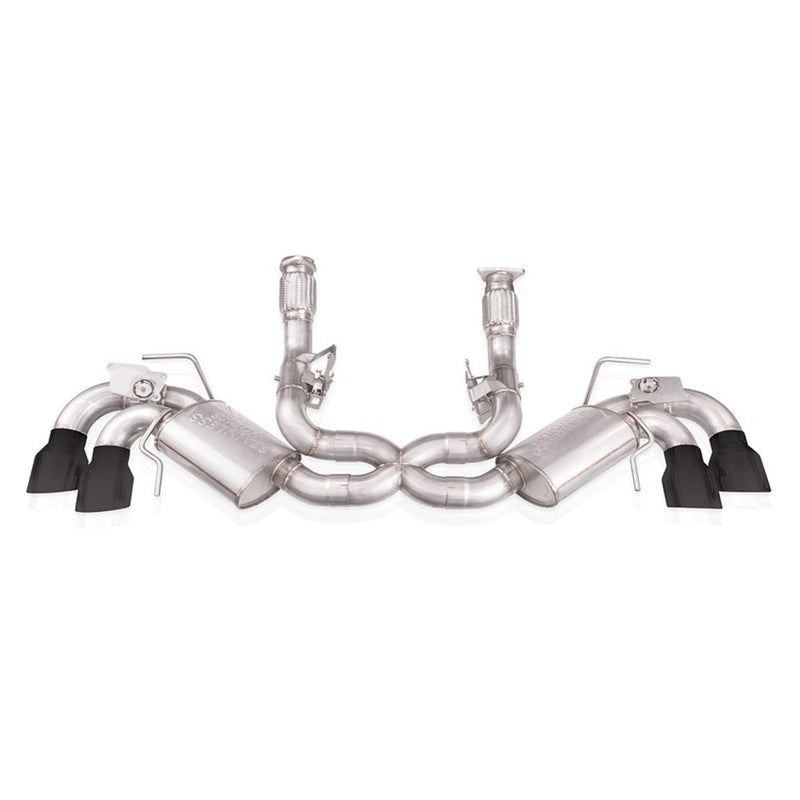 Stainless Works Corvette C8 Cat-Back Exhaust 20-21 Chevrolet Corvette C8 6.2L with Matte Black Tips C8CBL-B C8 CORVETTE EXHAUST