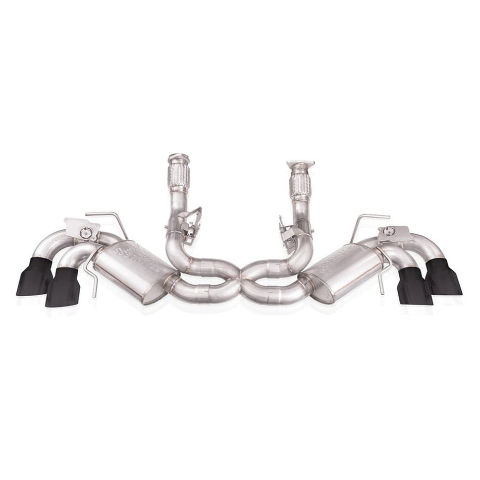 Stainless Works Corvette C8 Cat-Back Exhaust 20-21 Chevrolet Corvette C8 6.2L with Matte Black Tips C8CBL-B