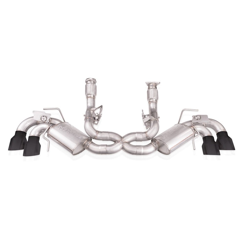 Stainless Works 20-21 Chevrolet Corvette C8 6.2L Redline Cat-Back Exhaust w/ Matte Black Tips C8CBR-B C8 CORVETTE EXHAUST