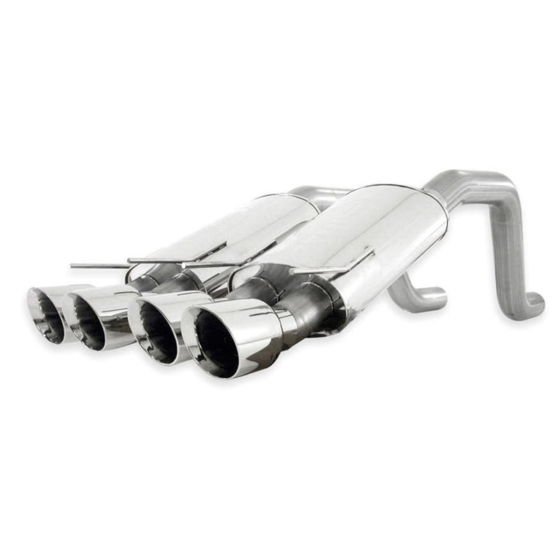 Stainless Works 2006-13 Corvette C6ZO6/ZR1 3in Axleback Chambered Mufflers Quad 4in Rolled Edge Tips ZO6CBCQUAD STAINLESS WORKS EXHAUST