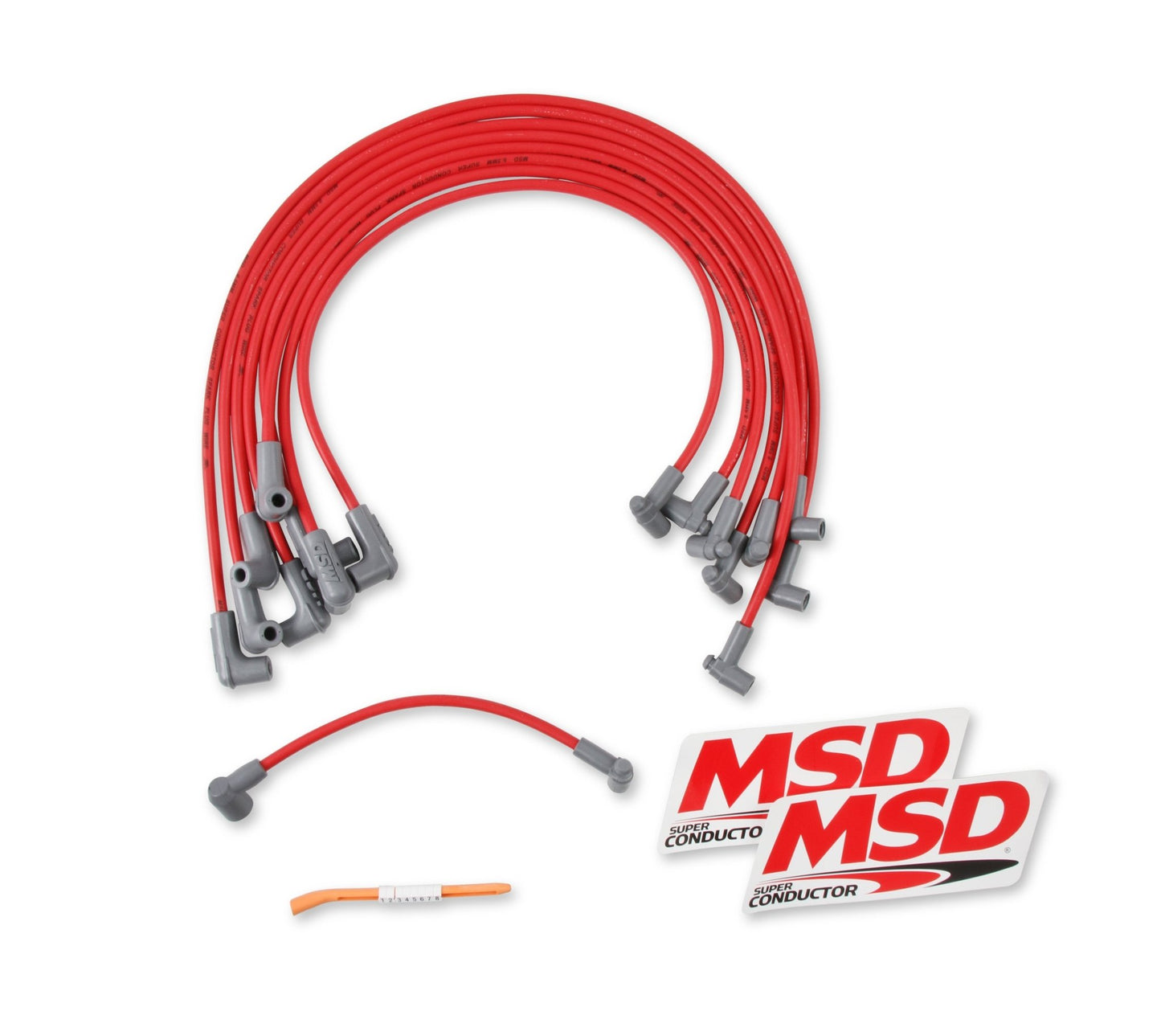 Super Conductor 8.5mm Spark Plug Wire Set, Small Block Chevy with HEI Cap MSD Autoparts