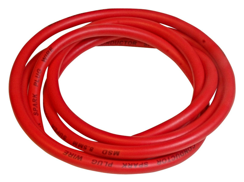 Super Conductor 8.5mm Wire, Red, 6' Bulk MSD Autoparts