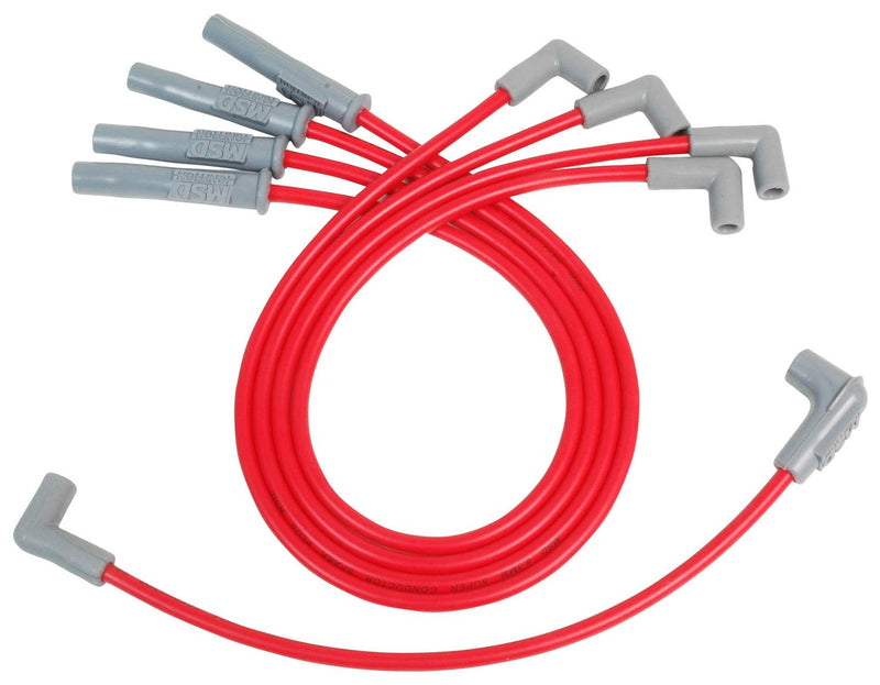 Super Conductor Spark Plug Wire Set, Ford 2300 4 Cyl. MSD Autoparts