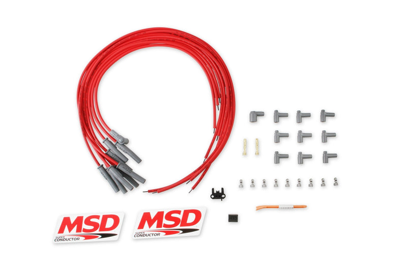 Super Conductor Spark Plug Wire Set, Multi-Angle Plug, HEI Cap MSD Autoparts