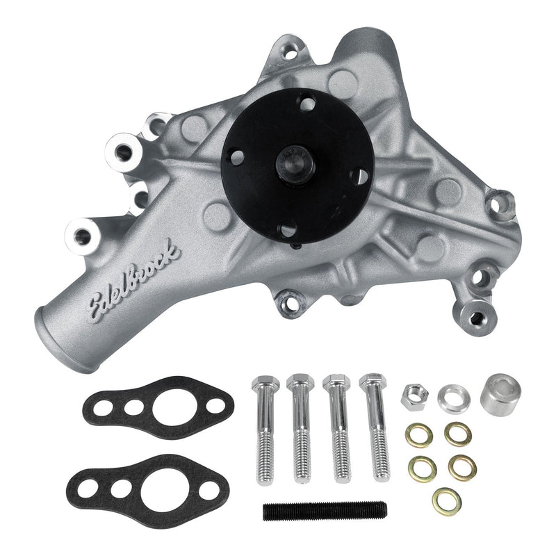 Water Pump for Small-Block Chevy in Satin Finish (Long) EDELBROCK Autoparts