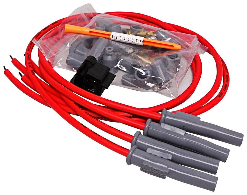 Wire Set, 8.5mm Super Conductor, Motorcycle, 4 Cylinder MSD Autoparts