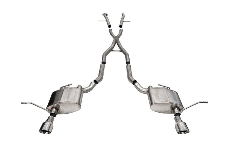 Xtreme, Sport / 2.5 in Cat-Back 4.5 in Single Tips | 2011-21 Jeep Grand Cherokee 5.7L (21187, 14991) Corsa Autoparts