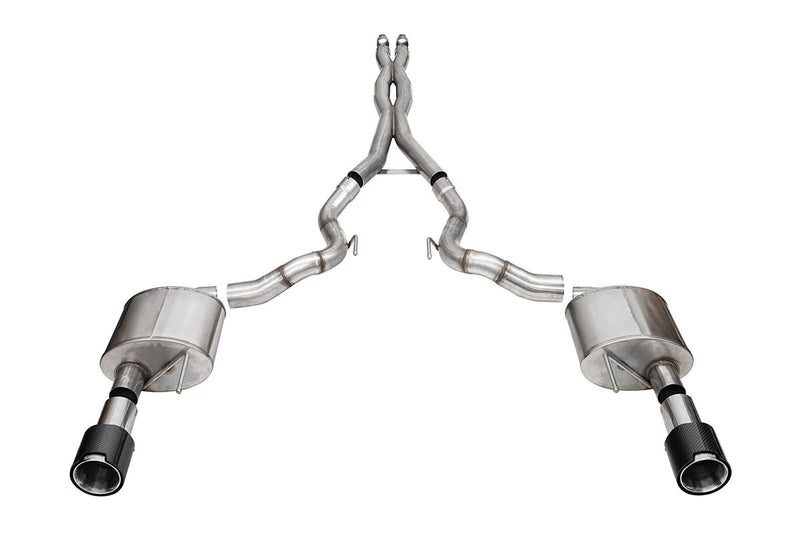 Xtreme, Sport / 3.0 in Cat-Back 4.5 in Carbon Fiber Tips | 2024 Mustang GT Convertible (21271CF, 21275CF) Corsa Autoparts