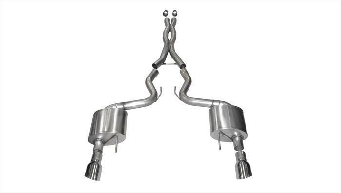 Xtreme, Sport / 3.0 in Cat-Back 4.5 in Single Tips | 2015-2017 Mustang GT 5.0L V8 Coupe (14328, 14332) Corsa Autoparts