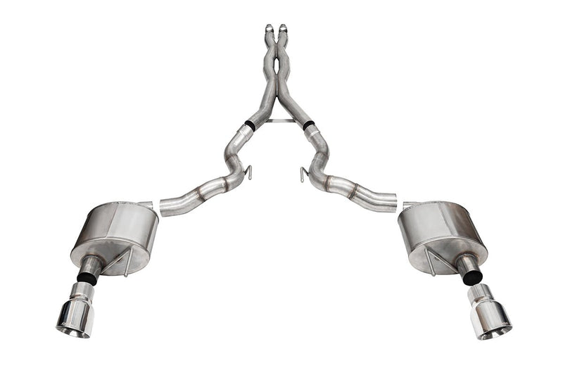 Xtreme, Sport / 3.0 in Cat-Back 4.5 in Slash Tips | 2024 Mustang GT Convertible (21270, 21274) Corsa Autoparts