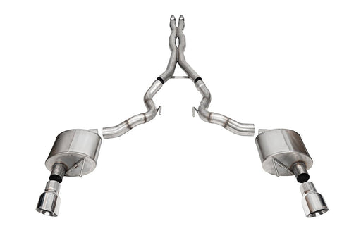 Xtreme, Sport / 3.0 in Cat-Back 4.5 in Slash Tips | 2024 Mustang GT Convertible (21270, 21274) Corsa Autoparts