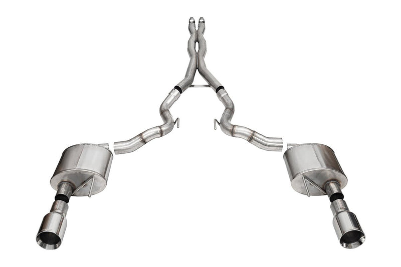 Xtreme, Sport / 3.0 in Cat-Back 4.5 in Straight Tips | 2024 Mustang GT Convertible (21271, 21275) Corsa Autoparts
