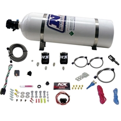 Nitrous Express 11-15 Ford Mustang GT 5.0L Coyote Single Nozzle Nitrous Kit (35-150HP) w/15lb Bottle 20932-15