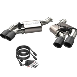 QTP 16-18 Chevrolet Camaro SS 6.2L 304SS Screamer Axle Back Exhaust Tip w/3.5in Quad Black Tips 400117B