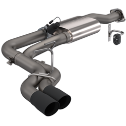 QTP 15-18 Ford F-150 CC/EC Standard Bed 304SS Screamer Cat-Back Exhaust w/3.5in Black Tips 440015B