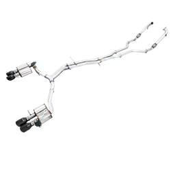 AWE Tuning Audi B9 S4 SwitchPath Exhaust - Non-Resonated (Black 102mm Tips) 3025-43034