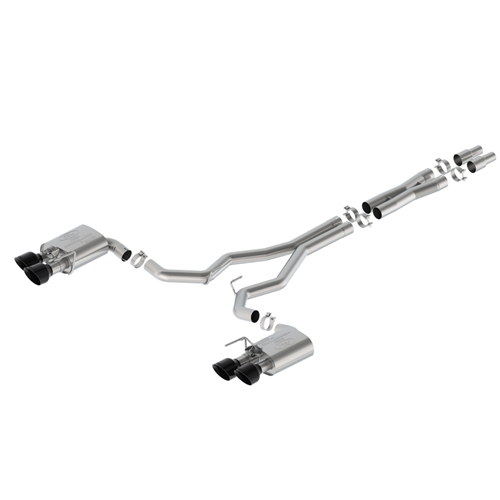 ord Performance Borla Dark Horse 5.0L Extreme Active Cat-Back Exhaust System With Black Chrome Plated Stainless Steel Exhaust Tips