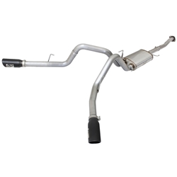 aFe MACHForce XP Exhaust 3in SS Dual Side Exit CB w/ Black Tips 2015 Ford F150 5.0L V8 CC/SB EC/LB 49-43074-B