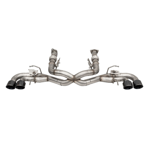 Corsa 20-22 Corvette C8 3in Valved Cat-Back 4.5in Blk Quad Tips - Fits Factory NPP Exhaust w/ AFM 21106BLK