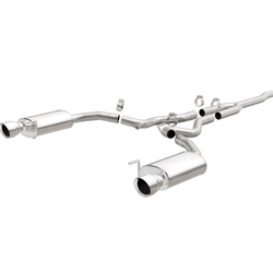 MagnaFlow Cat Back, SS, 2.5in, Street, Dual Split Polished 4.5in Tips 2015 Ford Mustang Ecoboost 19097