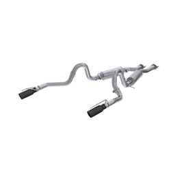 MBRP 99-04 Ford Mustang GT 4.6L 2.5in. Dual Split Rear AL Cat Back w/ 3.5in. Dual Wall Blk. Tips S7221ALBT