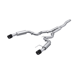 MBRP 19-22 Ford Mustang 2.3 EcoBoost 3in Cat-Back Dual Split Rear w/4.5in Carbon Fiber Tips (Race) S72753CF