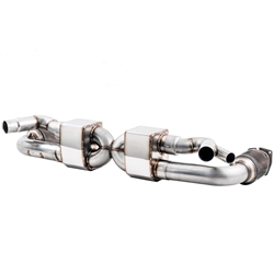 AWE Tuning Porsche 991.2 Turbo Performance Exhaust and High-Flow Cat Sections - For OE Tips 3015-41002