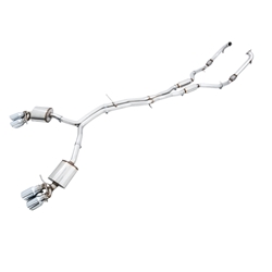 AWE Tuning Audi B9 S5 Coupe 3.0T Track Edition Exhaust - Chrome Silver Tips (102mm) 3010-42064