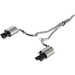 Borla 19-20 Ford Mustang Ecoboost 2.3L 2.25in S-type Exhaust w/ Valves - Black Chrome Tips 140827BC