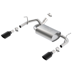 Borla 12-14 Jeep Wrangler JK 2/4Dr Rr Section ATAK Single Square Rlld Angle-Cut Black Chrome Exhaust 11860BC