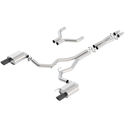 Borla Atak Cat-Back 15-17 Ford Mustang GT 5.0L V8 MT/AT 3in pipe 4in Black Chrome Tips 140630BC