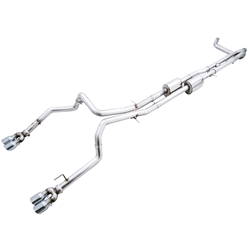 AWE Tuning 4th Gen GM 1500 6.2L 0FG Catback Split Rear Exit (w/ Bumper Cutouts) - Quad Chrome Tips 3015-42203