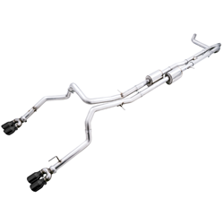 AWE Tuning 4th Gen GM 1500 6.2L 0FG Catback Split Rear Exit (w/ Bumper Cutouts) - Quad Diamond Tips 3015-43204