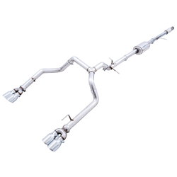 AWE Tuning 4th Gen GM 1500 5.3L 0FG Catback Split Rear Exit (w/ Bumper Cutouts) - Quad Chrome Tips 3015-42201